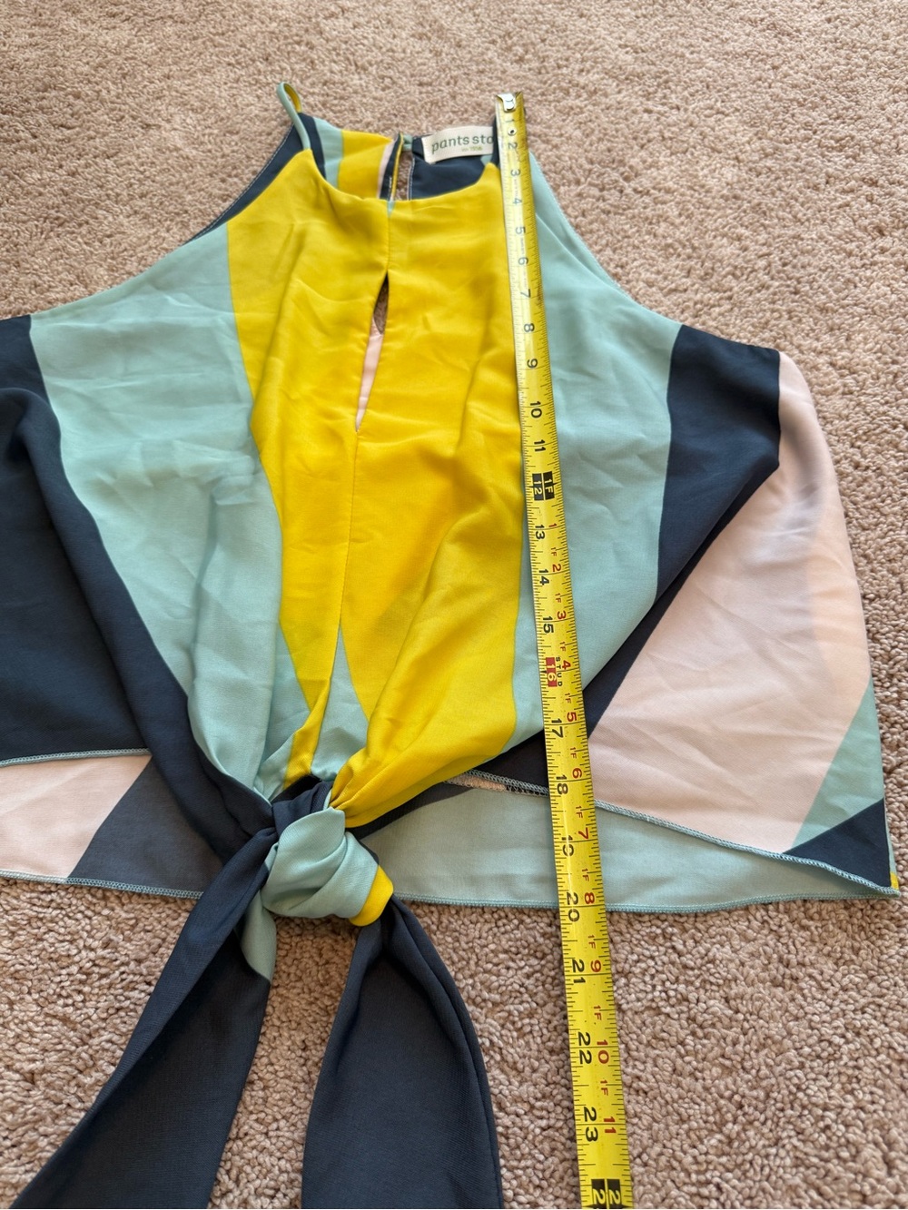 Pants Store Abstract Tie-Front Tank Top - Picture 6 of 9
